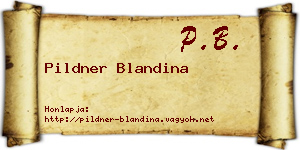 Pildner Blandina névjegykártya